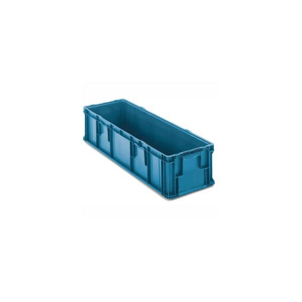 Stackable Storage Container, 48 in L x 15 in W x 10-3/4 in H, Blue, Plastic